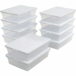 Sterilite 16558010 Clear Storage Tote With Lid 28 Quart 23x16-1/4x6 - Pkg Qty 10 -Containers & Organizers Sales Store 269459 10