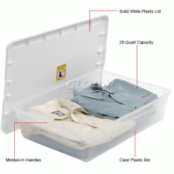 Sterilite 16558010 Clear Storage Tote With Lid 28 Quart 23x16-1/4x6 - Pkg Qty 10 -Containers & Organizers Sales Store 269459 1wco