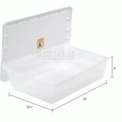 Sterilite 16558010 Clear Storage Tote With Lid 28 Quart 23x16-1/4x6 - Pkg Qty 10 -Containers & Organizers Sales Store 269459 dim