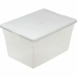 Sterilite 16598008 Clear Storage Tote With Lid 56 Quart 23x16-1/4x12-3/8 - Pkg Qty 8 -Containers & Organizers Sales Store 269460 02