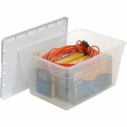 Sterilite 16598008 Clear Storage Tote With Lid 56 Quart 23x16-1/4x12-3/8 - Pkg Qty 8 -Containers & Organizers Sales Store 269460 05