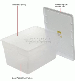 Sterilite 16598008 Clear Storage Tote With Lid 56 Quart 23x16-1/4x12-3/8 - Pkg Qty 8 -Containers & Organizers Sales Store 269460 1wco