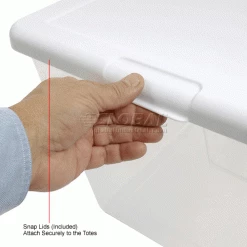 Sterilite 16598008 Clear Storage Tote With Lid 56 Quart 23x16-1/4x12-3/8 - Pkg Qty 8 -Containers & Organizers Sales Store 269460 2wco