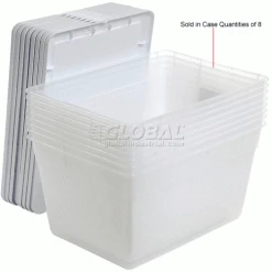 Sterilite 16598008 Clear Storage Tote With Lid 56 Quart 23x16-1/4x12-3/8 - Pkg Qty 8 -Containers & Organizers Sales Store 269460 3wco