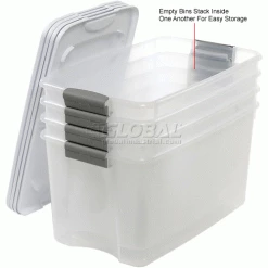 Sterilite 19889804 Clear Storage Tote With Lid 70 Quart 26-1/8x16-1/4x13-1/2 - Pkg Qty 4 -Containers & Organizers Sales Store 269462 4wco