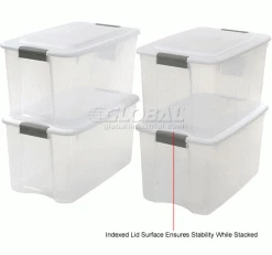 Sterilite 19889804 Clear Storage Tote With Lid 70 Quart 26-1/8x16-1/4x13-1/2 - Pkg Qty 4 -Containers & Organizers Sales Store 269462 5wco