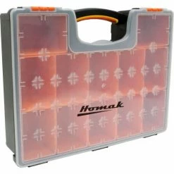 Homak HA01112425 Plastic Organizer With 12 Removable Bins 16-1/2"L x 13"W x 4-1/4"H - Pkg Qty 10