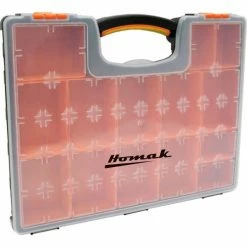 Homak HA01122238 Plastic Organizer With 22 Removable Bins, 16-1/2"L x 13"W x 2-3/8"H - Pkg Qty 16