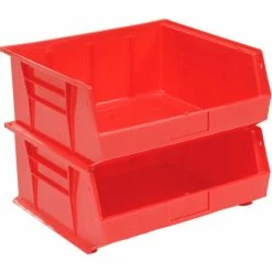 Global Industrial™ Plastic Stack & Hang Bin, 16-1/2"W x 14-3/4"D x 7"H, Red - Pkg Qty 6 -Containers & Organizers Sales Store 269686RD 02