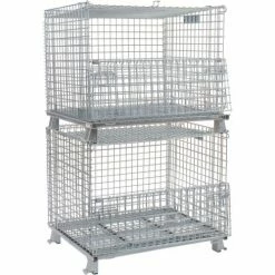 Nashville Wire Products Folding Wire Container GC324028S4L 40x32x34-1/2 3000-4000 Lb. Cap with Lid -Containers & Organizers Sales Store 269749 03