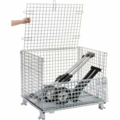Nashville Wire Products Folding Wire Container GC324028S4L 40x32x34-1/2 3000-4000 Lb. Cap with Lid -Containers & Organizers Sales Store 269749 11