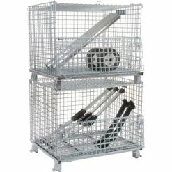 Nashville Wire Products Folding Wire Container GC324028S4L 40x32x34-1/2 3000-4000 Lb. Cap with Lid -Containers & Organizers Sales Store 269749 19