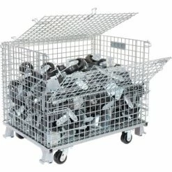 Nashville Wire Products Folding Wire Container GC324028S4L 40x32x34-1/2 3000-4000 Lb. Cap with Lid -Containers & Organizers Sales Store 269749 28
