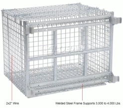 Nashville Wire Products Folding Wire Container GC324028S4L 40x32x34-1/2 3000-4000 Lb. Cap with Lid -Containers & Organizers Sales Store 269749 3wco