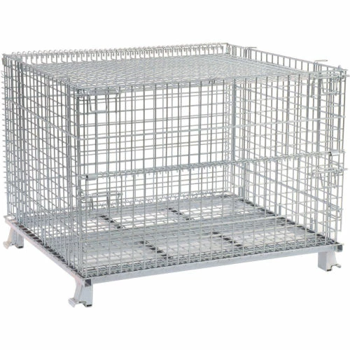 Nashville Wire Products Folding Wire Container GC404830S4L 48x40x36-1/2 3000-4000 Lbs.Cap.Drop Gate 48" w/Lid 2 Nashville Wire Products Folding Wire Container GC404830S4L 48x40x36-1/2 3000-4000 Lbs.Cap.Drop Gate 48" w/Lid - Image 2