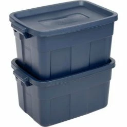 Rubbermaid® Roughneck™ Tote 14 Gallon 23-7/8 x 15-7/8 x 12-1/4 Dark Indigo Metallic - Pkg Qty 6 -Containers & Organizers Sales Store 269994 02