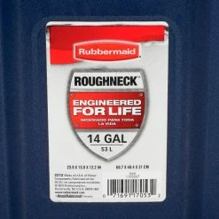 Rubbermaid® Roughneck™ Tote 14 Gallon 23-7/8 x 15-7/8 x 12-1/4 Dark Indigo Metallic - Pkg Qty 6 -Containers & Organizers Sales Store 269994 04