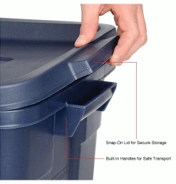 Rubbermaid® Roughneck™ Tote 14 Gallon 23-7/8 x 15-7/8 x 12-1/4 Dark Indigo Metallic - Pkg Qty 6 -Containers & Organizers Sales Store 269994 3wco