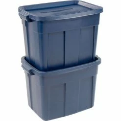 Rubbermaid® Roughneck™ Tote 18 Gallon 23-7/8 x 15-7/8 x 16-3/8 Dark Indigo Metallic - Pkg Qty 12 -Containers & Organizers Sales Store 269995 03