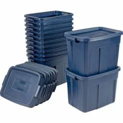 Rubbermaid® Roughneck™ Tote 18 Gallon 23-7/8 x 15-7/8 x 16-3/8 Dark Indigo Metallic - Pkg Qty 12 -Containers & Organizers Sales Store 269995 04
