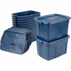 Rubbermaid® Roughneck™ Tote 25 Gallon 28-7/8 x 19-7/8 x 16-3/4 Dark Indigo Metallic - Pkg Qty 6 -Containers & Organizers Sales Store 269996 04