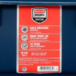 Rubbermaid® Roughneck™ Jumbo Storage Tote 40 Gallon 36-7/8x21-3/16x18-5/16 Indigo Metal - Pkg Qty 6 -Containers & Organizers Sales Store 270146 06