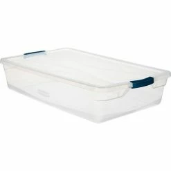 Rubbermaid® Cleverstore™ Clear Latching Storage Tote w/Lid 41 Quart 29"Lx17-3/4"Wx6-1/8"H - Pkg Qty 6