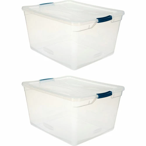 Rubbermaid® Cleverstore™ Clear Latching Storage Tote w/Lid 71 Quart 23-1/2x18-5/8x12-1/4 - Pkg Qty 4 2 Rubbermaid® Cleverstore™ Clear Latching Storage Tote w/Lid 71 Quart 23-1/2x18-5/8x12-1/4 - Pkg Qty 4 - Image 2