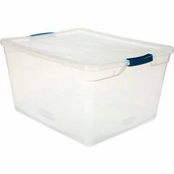 Rubbermaid® Cleverstore™ Clear Latching Storage Tote w/Lid 71 Quart 23-1/2x18-5/8x12-1/4 - Pkg Qty 4