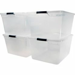 Rubbermaid® Cleverstore™ Clear Latching Storage Tote w/Lid 71 Quart 23-1/2x18-5/8x12-1/4 - Pkg Qty 4 12 Rubbermaid® Cleverstore™ Clear Latching Storage Tote w/Lid 71 Quart 23-1/2x18-5/8x12-1/4 - Pkg Qty 4 -Containers & Organizers Sales Store 270248 4