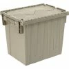 Global Industrial™ Plastic Attached Lid Shipping & Storage Container DC1813-15 18x13x15 Gray