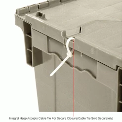 Global Industrial™ Plastic Attached Lid Shipping & Storage Container DC1813-15 18x13x15 Gray -Containers & Organizers Sales Store 270281GYIN 4wco