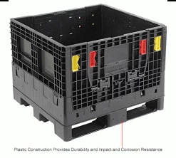 Global Industrial™ Folding Bulk Shipping Container, 32"Lx30"Wx25"H, 1800 Lb. Capacity, Black -Containers & Organizers Sales Store 270284IN 1wco