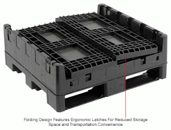 Global Industrial™ Folding Bulk Shipping Container, 32"Lx30"Wx25"H, 1800 Lb. Capacity, Black -Containers & Organizers Sales Store 270284IN 2wco