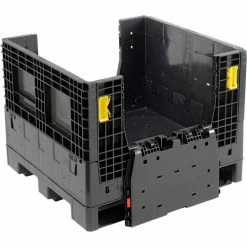 Global Industrial™ Folding Bulk Shipping Container, 32"Lx30"Wx25"H, 1800 Lb. Capacity, Black -Containers & Organizers Sales Store 270284 02