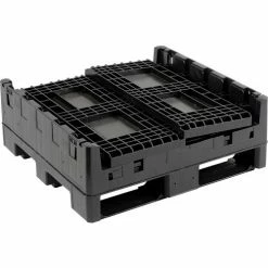 Global Industrial™ Folding Bulk Shipping Container, 32"Lx30"Wx25"H, 1800 Lb. Capacity, Black -Containers & Organizers Sales Store 270284 03