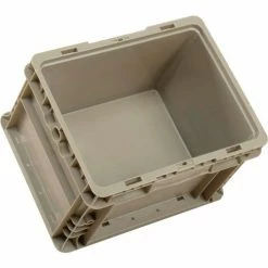 Global Industrial™ Stackable Straight Wall Container, Solid, 12"Lx15"Wx9"H, Gray -Containers & Organizers Sales Store 270287 02