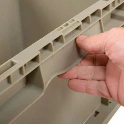 Global Industrial™ Stackable Straight Wall Container, Solid, 12"Lx15"Wx9"H, Gray -Containers & Organizers Sales Store 270287 06