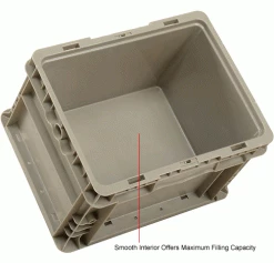 Global Industrial™ Stackable Straight Wall Container, Solid, 12"Lx15"Wx9"H, Gray -Containers & Organizers Sales Store 270287 2wco