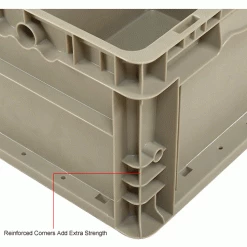 Global Industrial™ Stackable Straight Wall Container, Solid, 12"Lx15"Wx9"H, Gray -Containers & Organizers Sales Store 270287 3wco