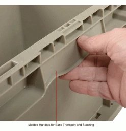 Global Industrial™ Stackable Straight Wall Container, Solid, 12"Lx15"Wx9"H, Gray -Containers & Organizers Sales Store 270287 4wco