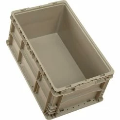 Global Industrial™ Stackable Straight Wall Container, Solid, 24"Lx15"Wx11"H, Gray -Containers & Organizers Sales Store 270288 02