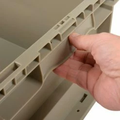 Global Industrial™ Stackable Straight Wall Container, Solid, 24"Lx15"Wx11"H, Gray -Containers & Organizers Sales Store 270288 06