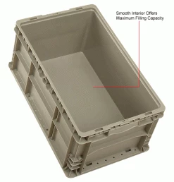 Global Industrial™ Stackable Straight Wall Container, Solid, 24"Lx15"Wx11"H, Gray -Containers & Organizers Sales Store 270288 2wco