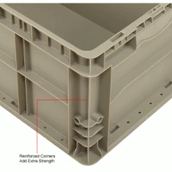 Global Industrial™ Stackable Straight Wall Container, Solid, 24"Lx15"Wx11"H, Gray -Containers & Organizers Sales Store 270288 3wco