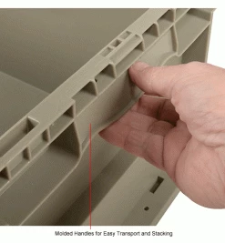 Global Industrial™ Stackable Straight Wall Container, Solid, 24"Lx15"Wx11"H, Gray -Containers & Organizers Sales Store 270288 4wco