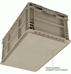 Global Industrial™ Stackable Straight Wall Container, Solid, 24"Lx15"Wx11"H, Gray -Containers & Organizers Sales Store 270288 6wco