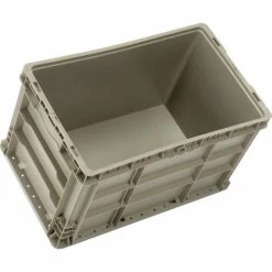Global Industrial™ Stackable Straight Wall Container, Solid, 24"Lx15"Wx14"H, Gray -Containers & Organizers Sales Store 270289 02