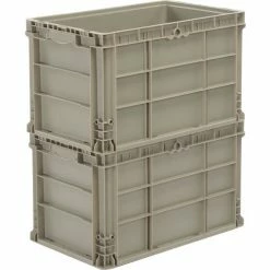 Global Industrial™ Stackable Straight Wall Container, Solid, 24"Lx15"Wx14"H, Gray -Containers & Organizers Sales Store 270289 03