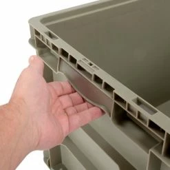 Global Industrial™ Stackable Straight Wall Container, Solid, 24"Lx15"Wx14"H, Gray -Containers & Organizers Sales Store 270289 05